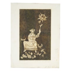 Orlando Castillo, Kalapati, incisione su carta, firmata, 1970-1975