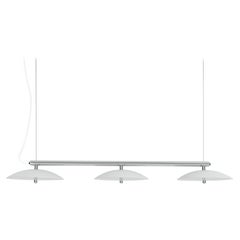 Anpassbare lineare Signal-Pendelleuchte, Souda, mittel, weiß und Nickel, auf Bestellung gefertigt