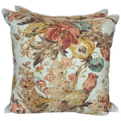 Pareja de almohadas de lino con estampado floral