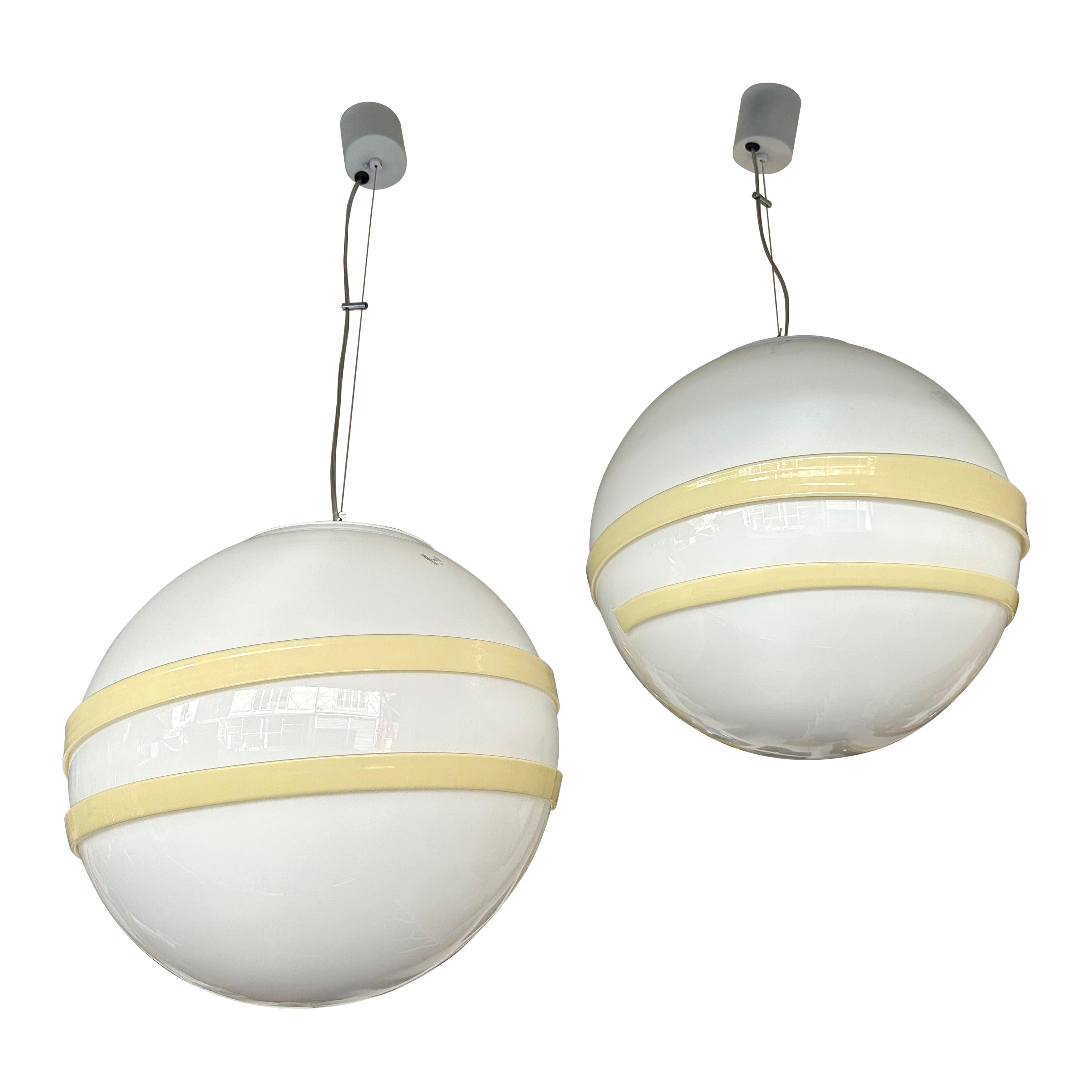 Lampe suspendue Saturn Ball de Murano par Murano Due, Italie, années 1990