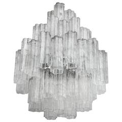 Large Four-Tier Venini Tronchi Chandelier Glass Murano Tubes, 1960s, Italy 10