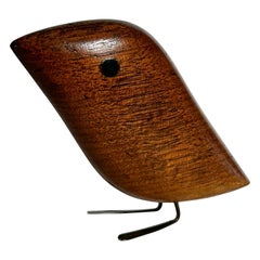 Jacob A. Hermann Uccello Scultura Legno Ottone Danimarca Anni '50
