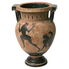 Classical Greek Black Figure Style Column Krater, late 19th century