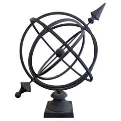 Vintage French Country Iron Garden Armillary Sundial