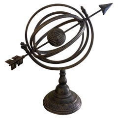 Vintage French Country Iron Garden Armillary Sundial