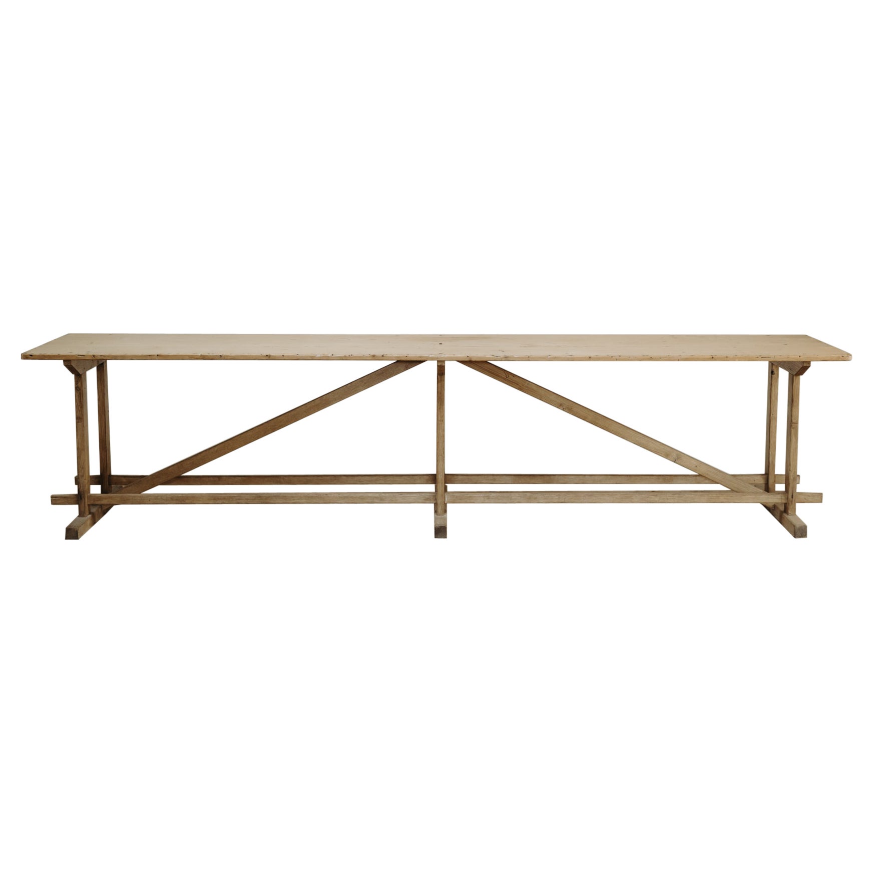 19th century architectural pine console table ...