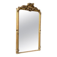 Hermoso Espejo Dorado Enorme Ornamentado-Francia 1860