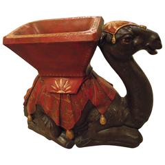 Camel Table Base/Pedestal in Red, Brown and Gold Leaf