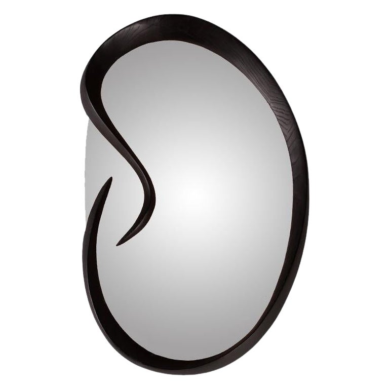 Swan mirror in Ebony stain on Ash wood by Amorph