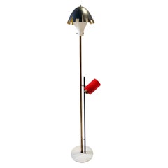 Seltene experimentelle Stehlampe aus Messing, Aluminium und Glas von Arredoluce, Italien