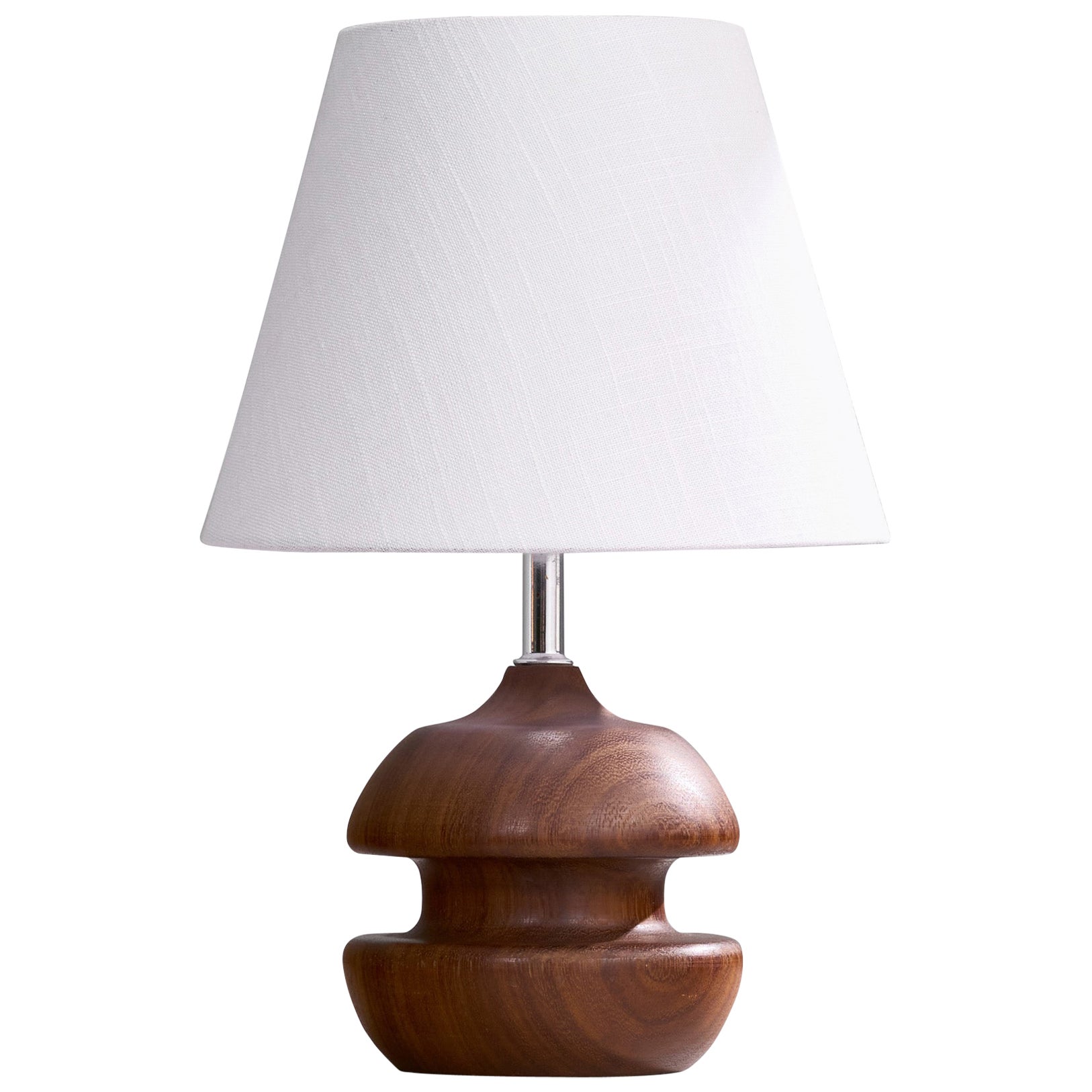 Amerikanische Designerin, Tischlampe, Teakholz, Metall, USA, 1960er Jahre