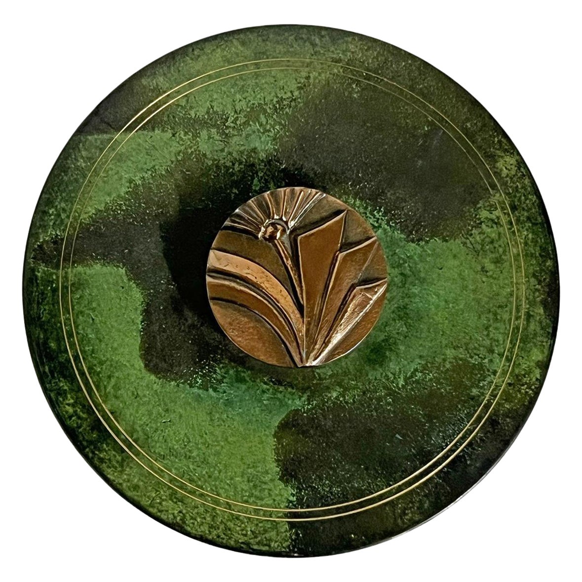 Scandinavian Modern Vanity Mirror in Bronze and Brass, Sweden Ca 1940s