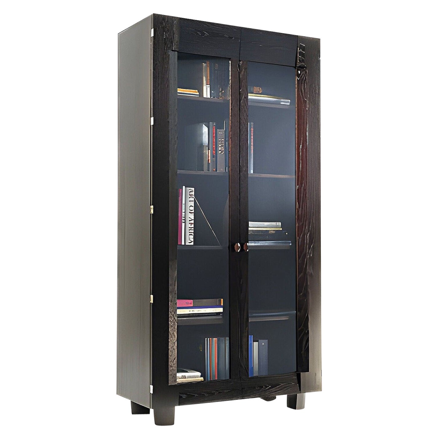 Vitrina librería de roble espresso "Océano" Dakota Jackson de 7 pies de alto en venta
