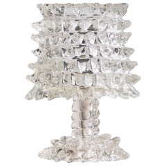 Diseñador italiano, lámpara de mesa, cristal de Murano, Italia, años 40