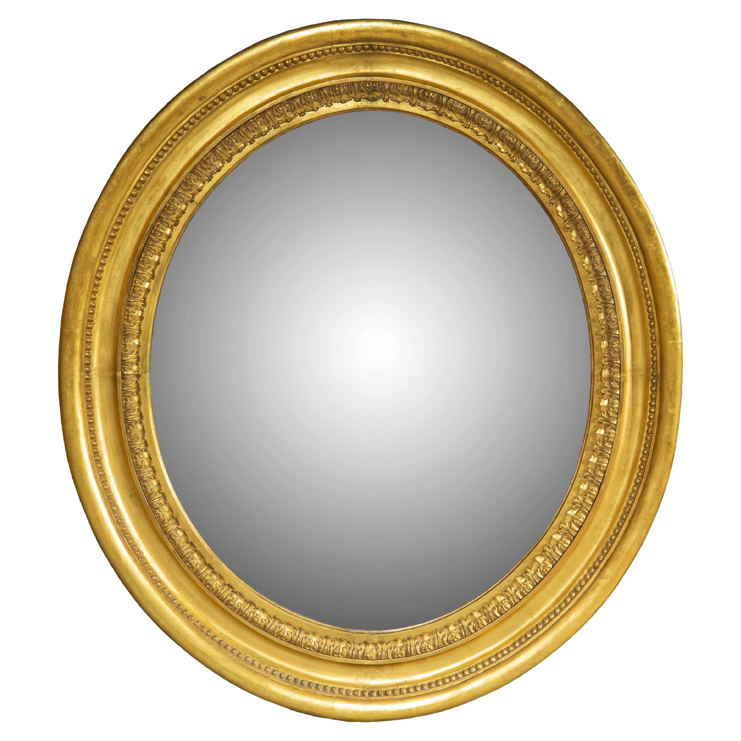 Large 19th Century Giltwood Oval Wall Mirror, c. 1820