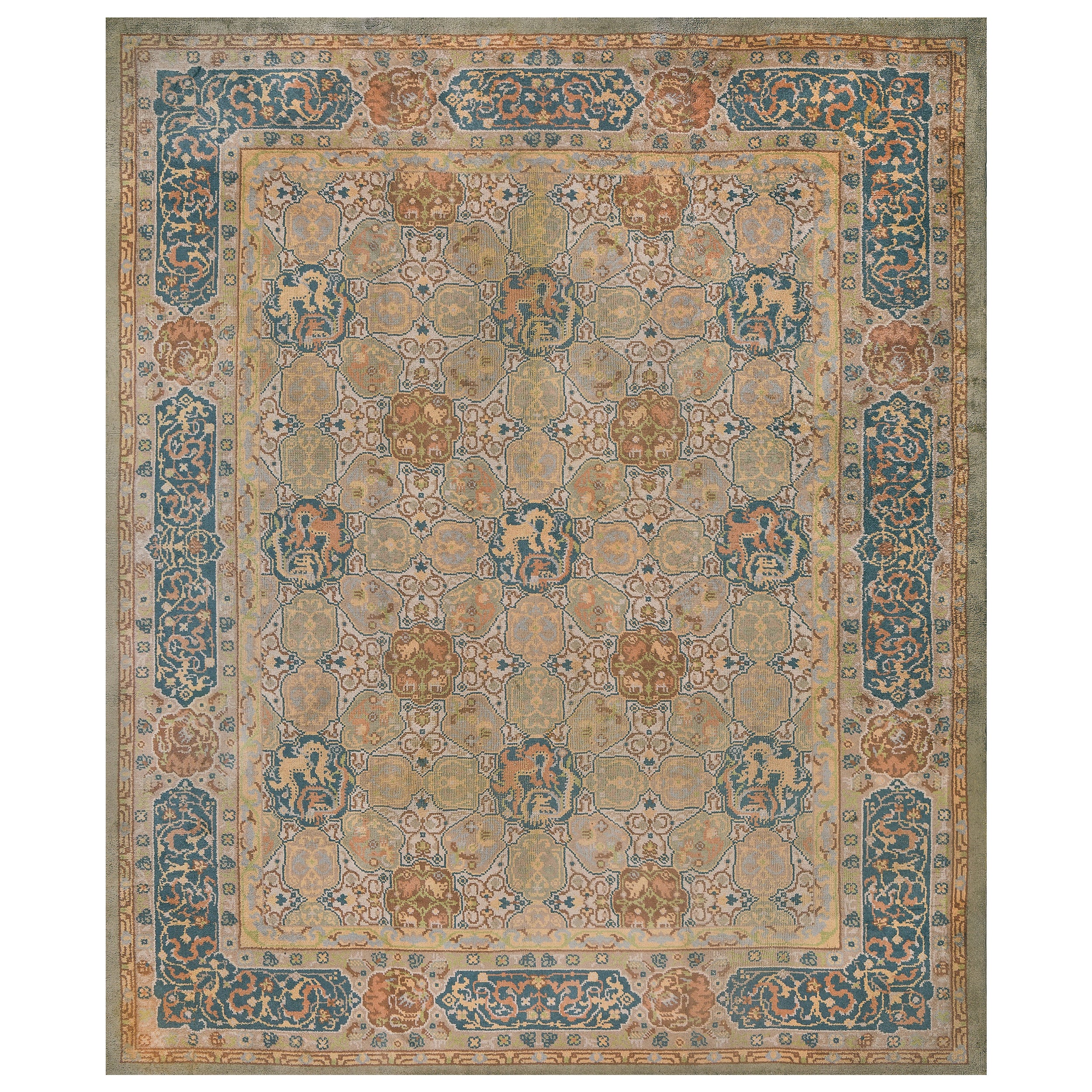 Traditional Antique Wool Handwoven European Rug For Sale
