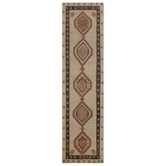 Antique Circa-1900 Wool Handwoven Wool Persian Serab Runner