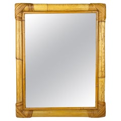Mid-Century Bamboo Wall Mirror, Italy, 1960s