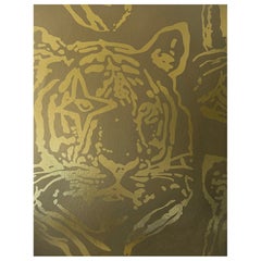 Star Tiger Metallic Type II Wallpaper in Gilded (SAMPLE)