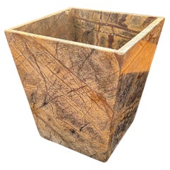 Postmodern Solid Marble Planter / Waste Bin