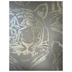 Star Tiger Metallic Type II Wallpaper in Pewter (SAMPLE)