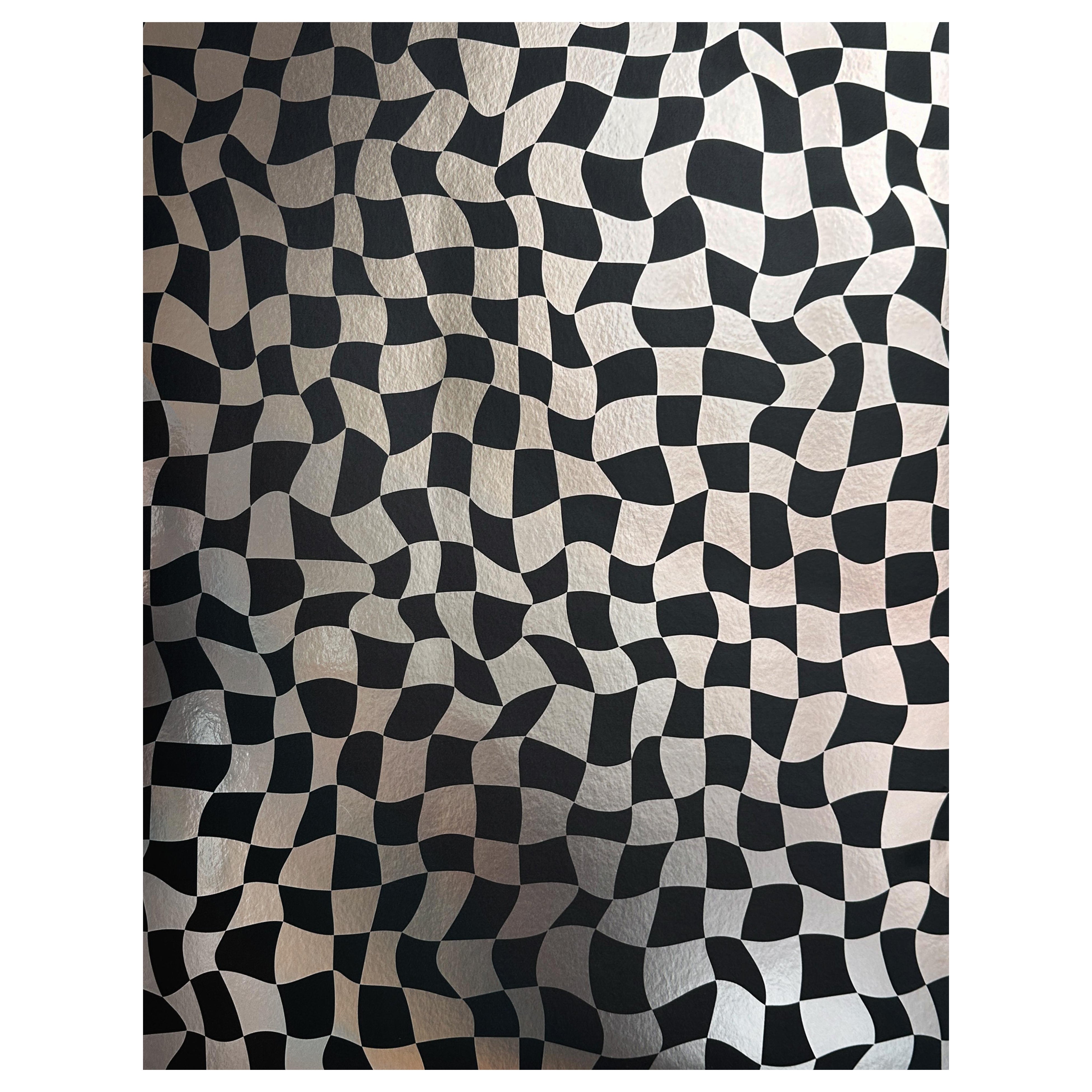 Warped Check Metallic Typ II Wandteppich in Schachtel (SAMPLE) im Angebot