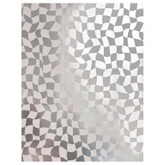 Warped Check Metallic Type II Wallpaper in Pearl (SAMPLE)