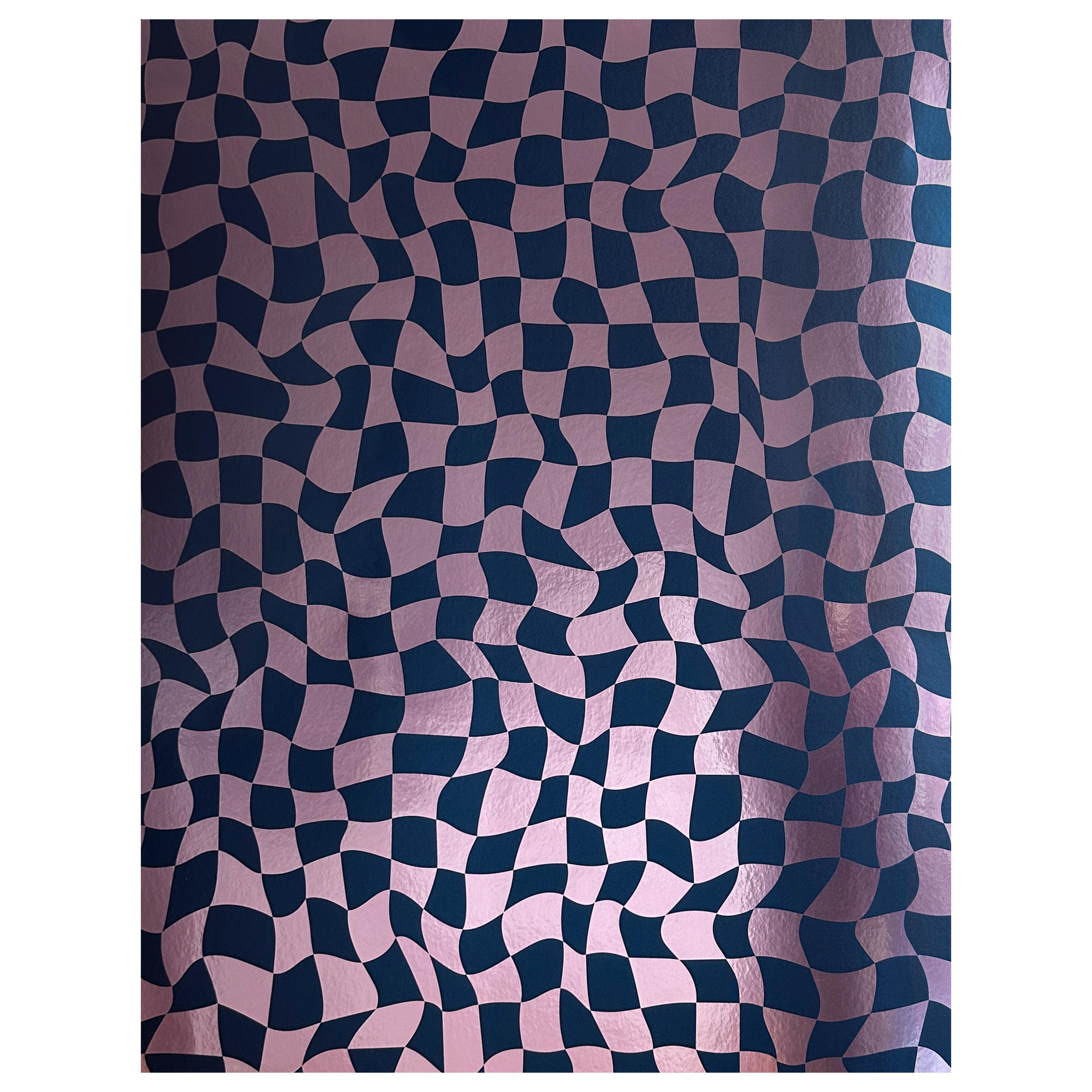 Warped Check Metallic Typ II Wandteppich in Prismatic (SAMPLE)