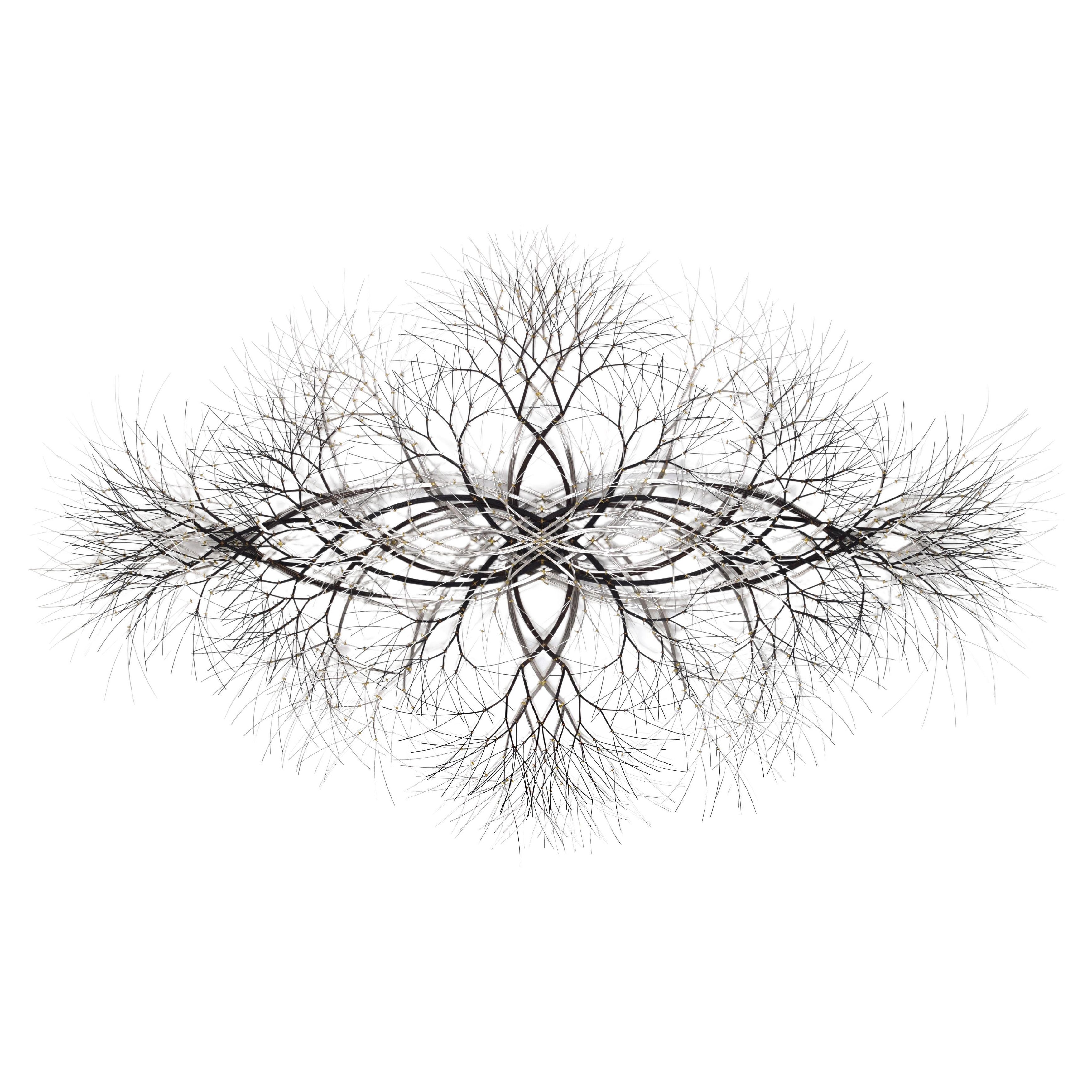82"x51" Metal Wall Sculpture in Stainless and Bronze #719