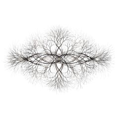 82"x51" Metal Wall Sculpture in Stainless and Bronze #719