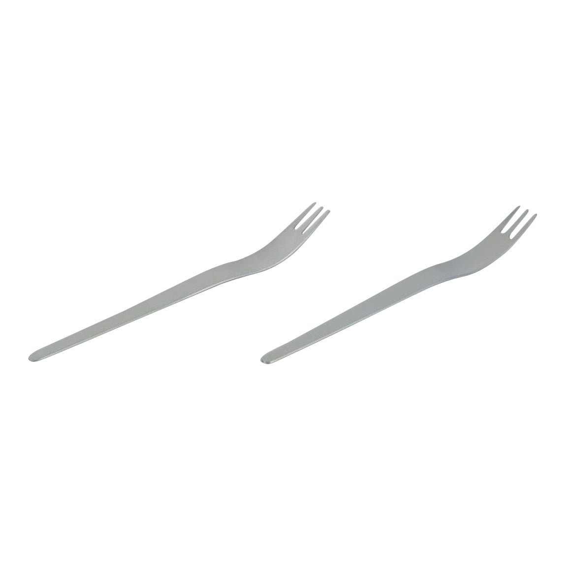 Arne Jacobsen para Georg Jensen. Dos tenedores largos para ensalada de acero inoxidable.