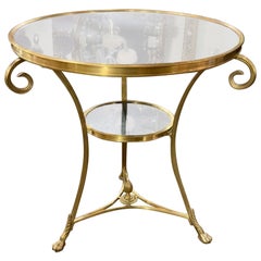Gueridon-Tisch aus Bronze und Marmor im neoklassischen Stil