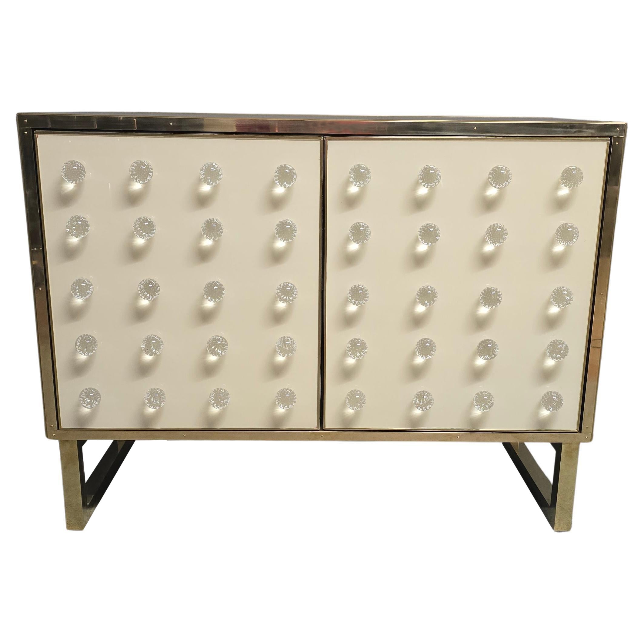 Dry bar White & Black Cabinet in Murano Glass Made in Italy justfurnituress