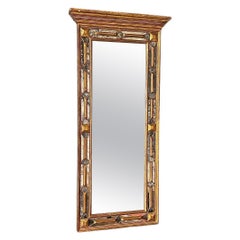 Antique miroir colonial espagnol doré avec verre vieilli