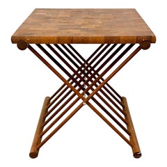 Mandalay Vintage-Beistelltisch aus Teakholz, klappbar, 1970er Jahre
