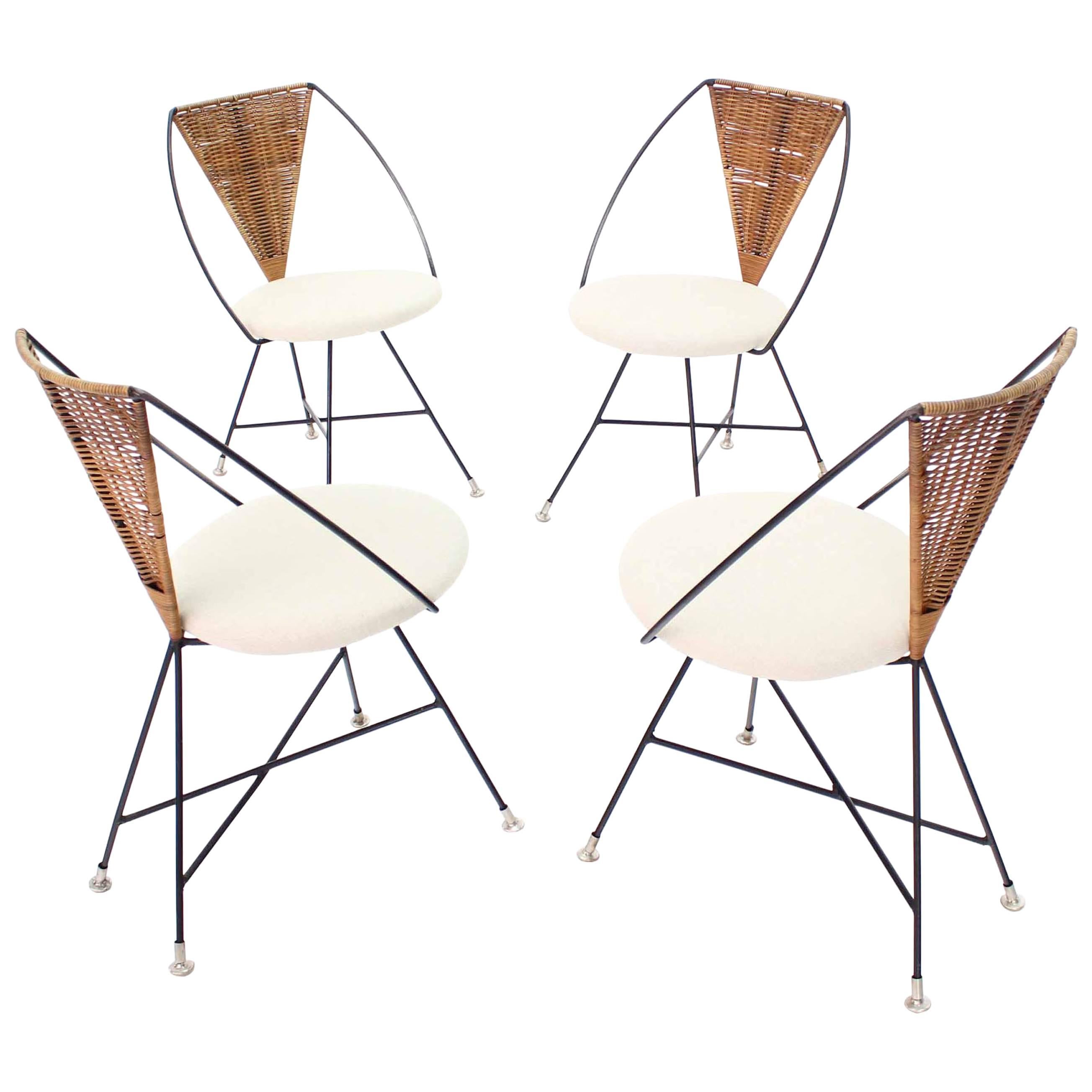 Set of 4 Four Mid-Century Modern 'X' Base Dining Chairs