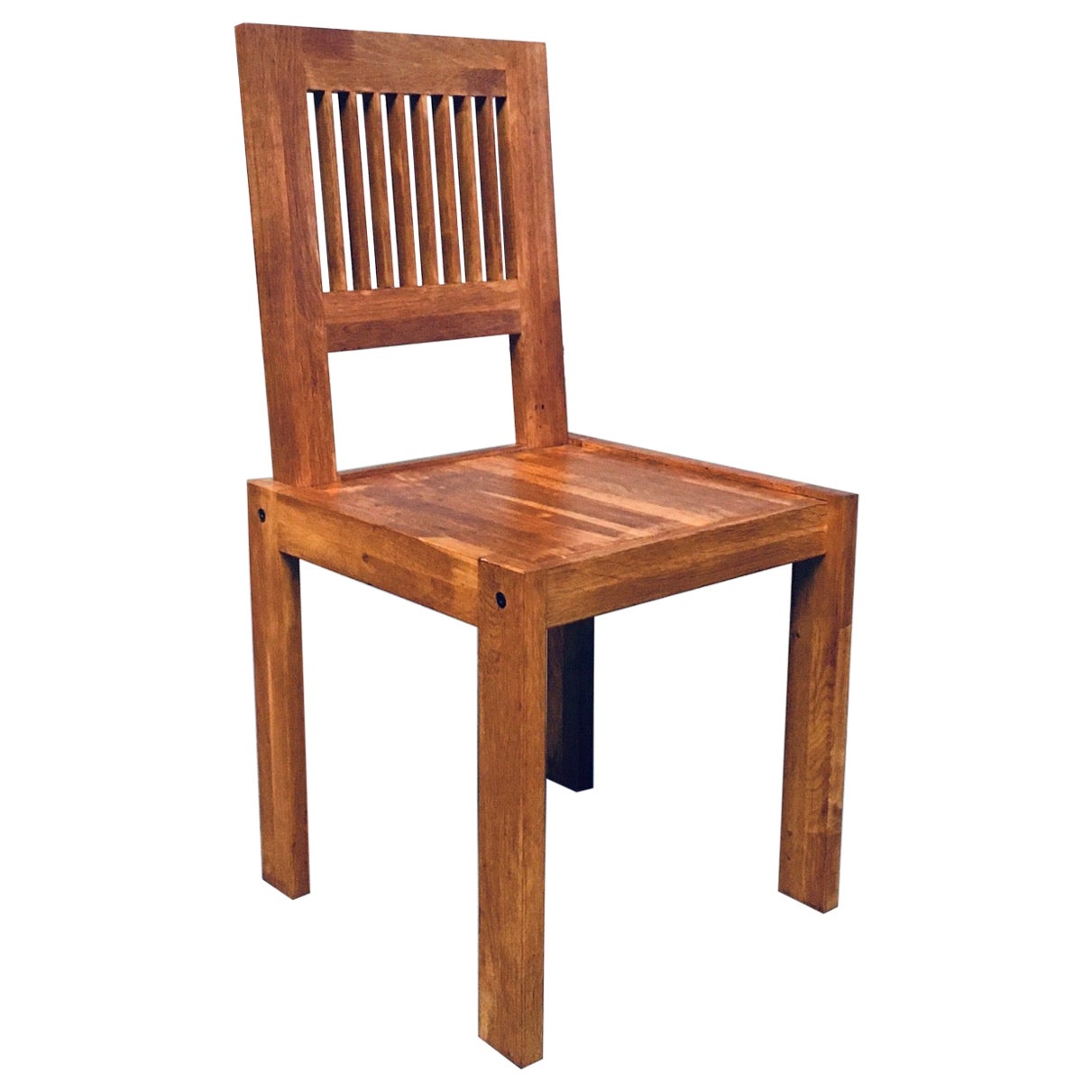 Postmodern Design Teak Side Chair, France 1990's