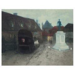 Frits Thaulow (1847-1906). Litografía en color de "Grev Wedels Plass".
