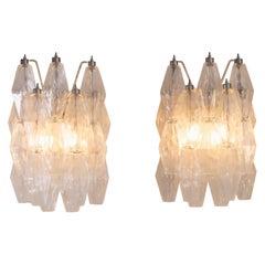 Set of 2 Poliedri wall sconces, Venini, 1950s