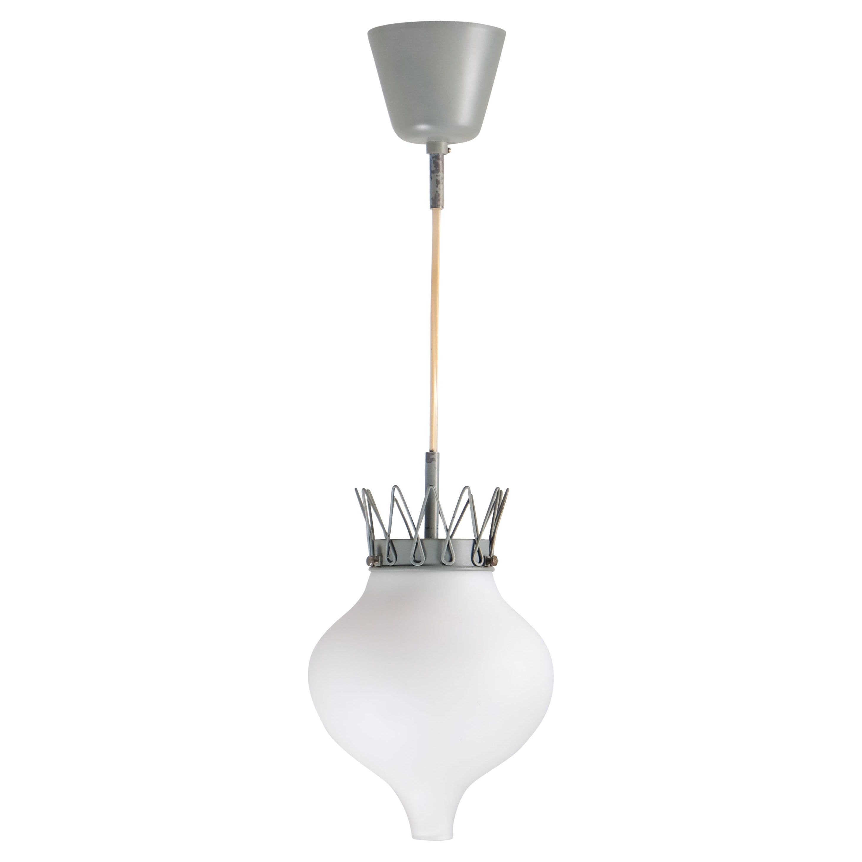 Swedish Modern glass pendant, 1950s