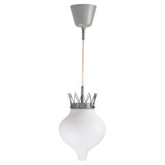 Schwedische Modern Glas Pendelleuchte, 1950er Jahre