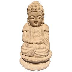 Small Serene Buddha Stone Sculpture Suitable for Indoor or Garden