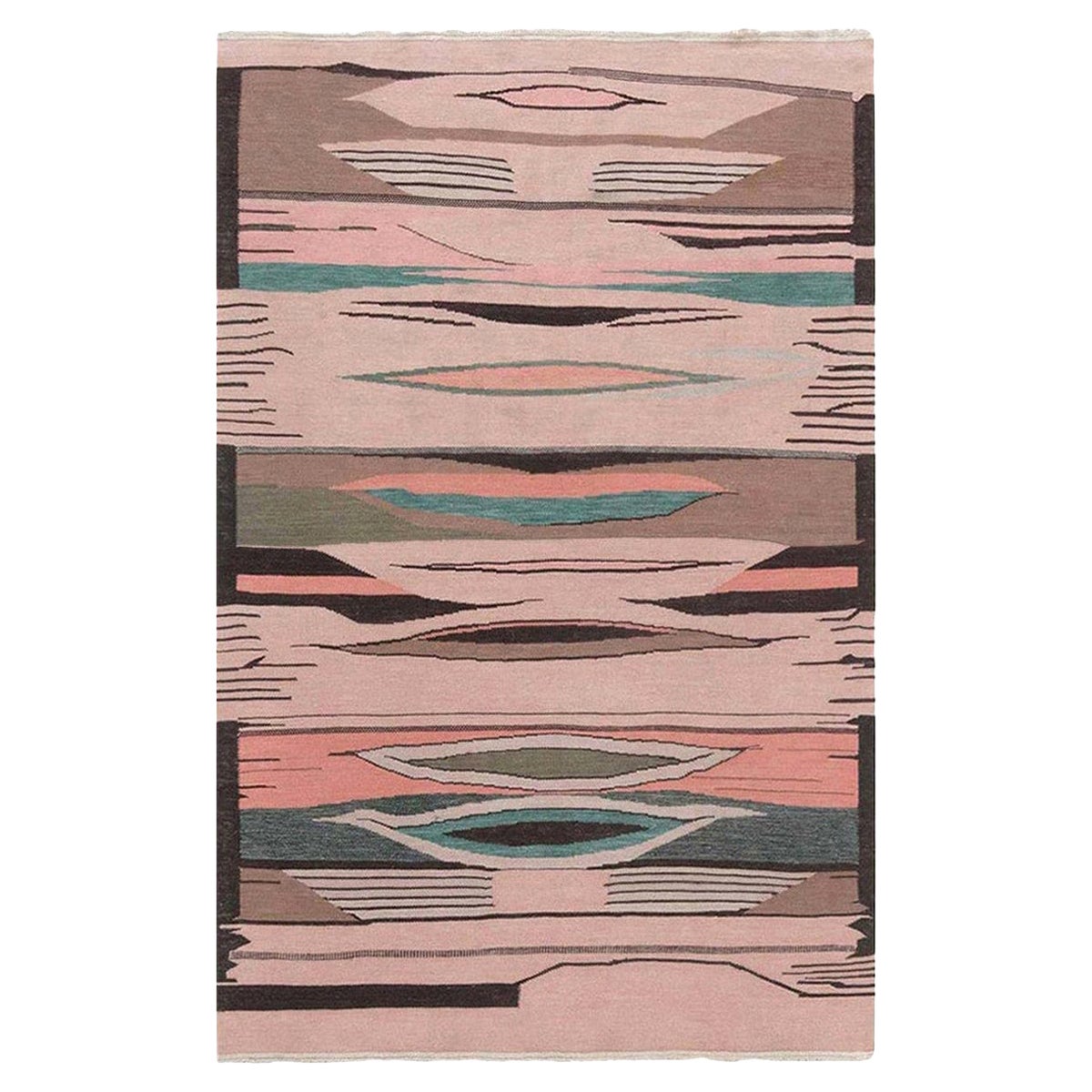 Contemporary Swedish Inspired Flat Weave Wool Rug by Doris Leslie Blau