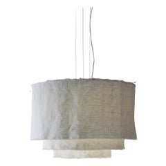 Pendente brasiliano contemporaneo minimalista in lino prelavato - medio