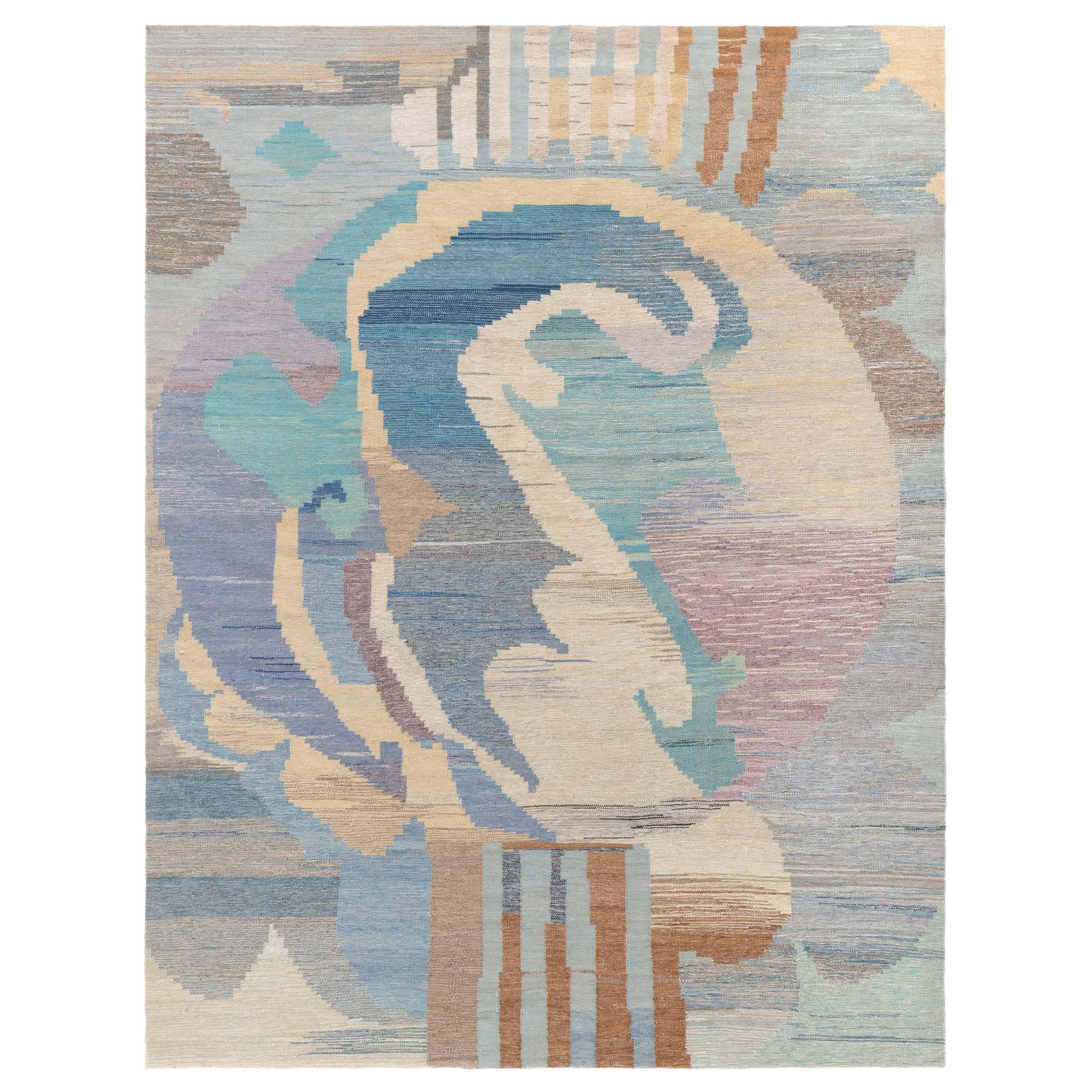 Moderner schwedischer Flachgewebe-Teppich von Doris Leslie Blau