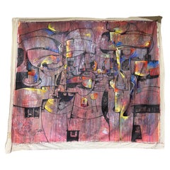 Monumental 7' x 8' Modern Abstract Oil Painting On Canvas by Simeon Gonzales