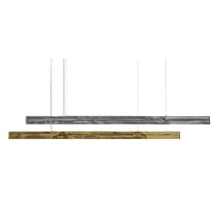 Brazilian handcrafted contemporary linear polished cast bronze pendant