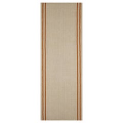 Rug & Kilim's Contemporary Kilim Runner Rug in Beige mit orangefarbenen Streifen