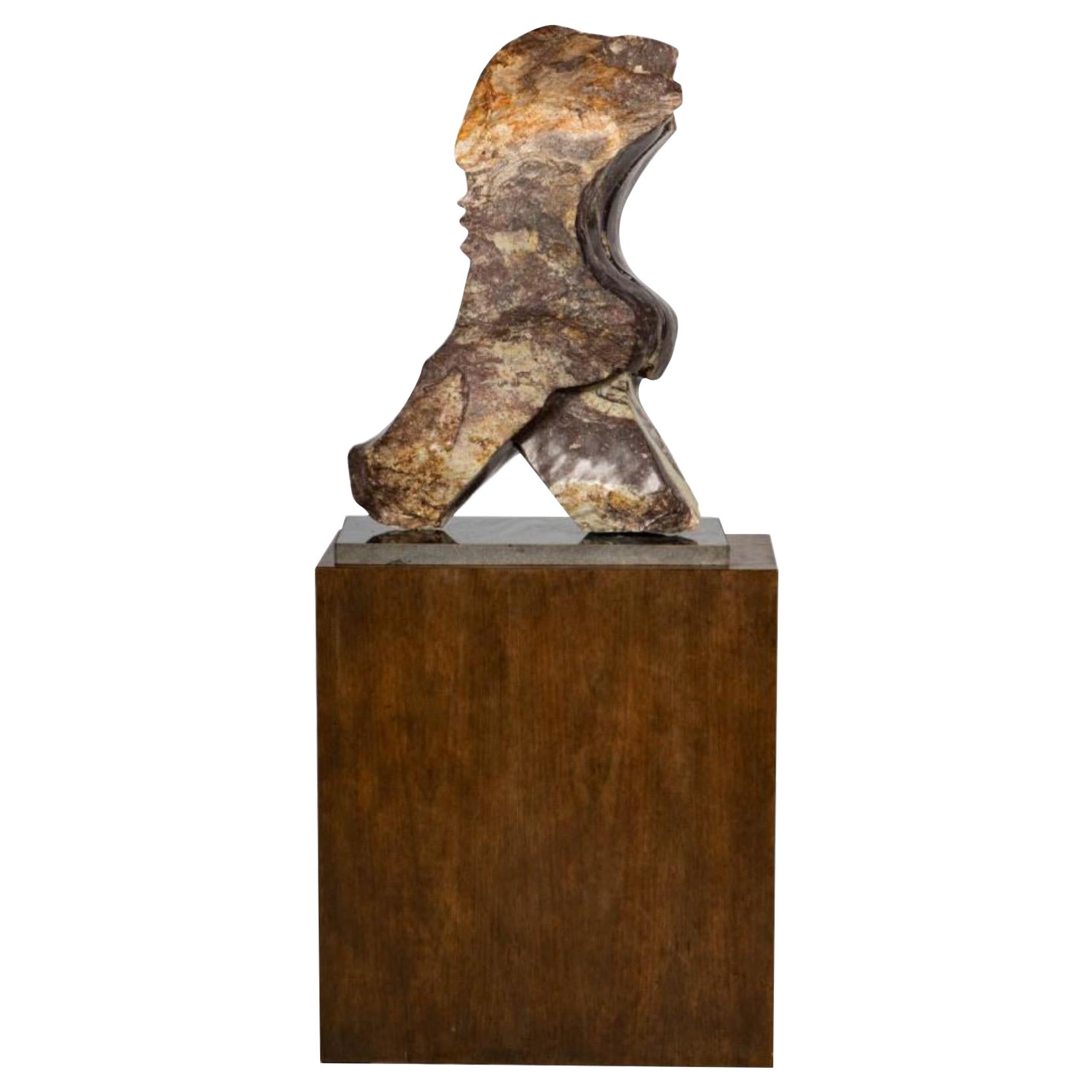 Carved Stone Torso Sculpture by J-Muk For Sale