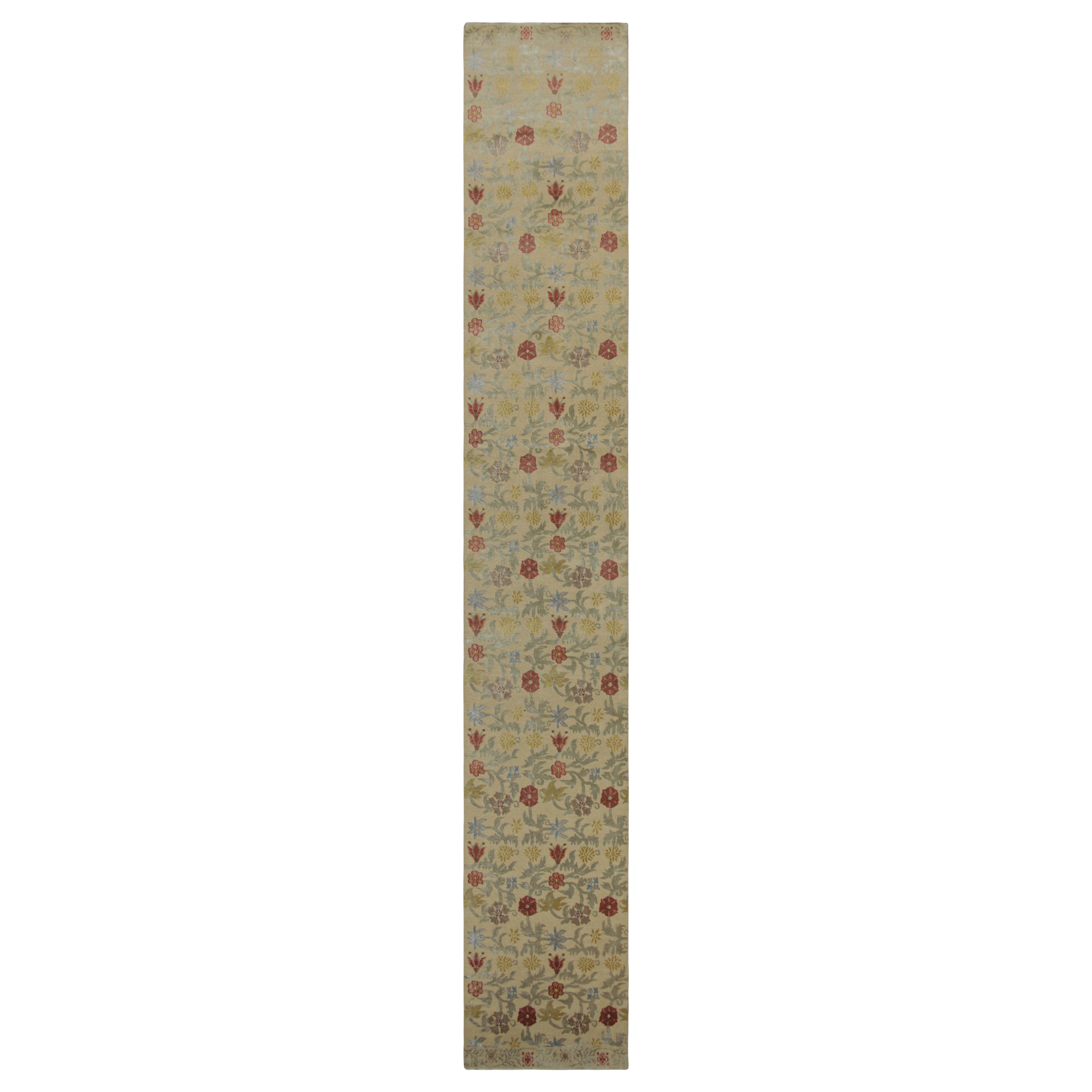 Rug & Kilim’s Oversized Spanish Style Runner Rug with Floral Patterns “Bilbao”